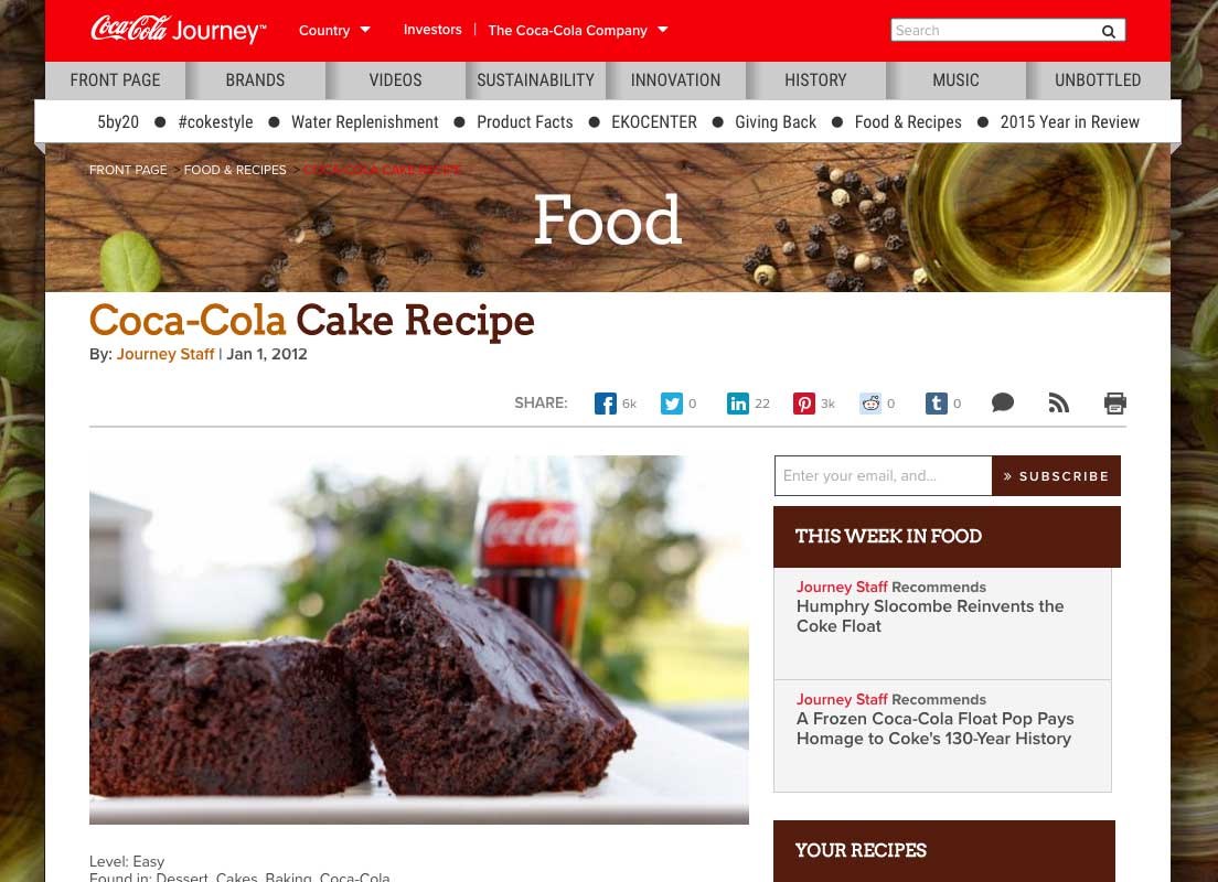 Coca Cola Cake Recipe
